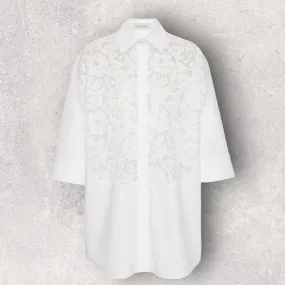 VALENTINO  |Cotton Poplin And Heavy Lace Shirt