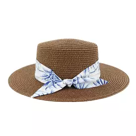 Women Sunscreen Travel Beach Sun Hat Elegant Bowknot Jazz Hat Flat Hat Straw Hat