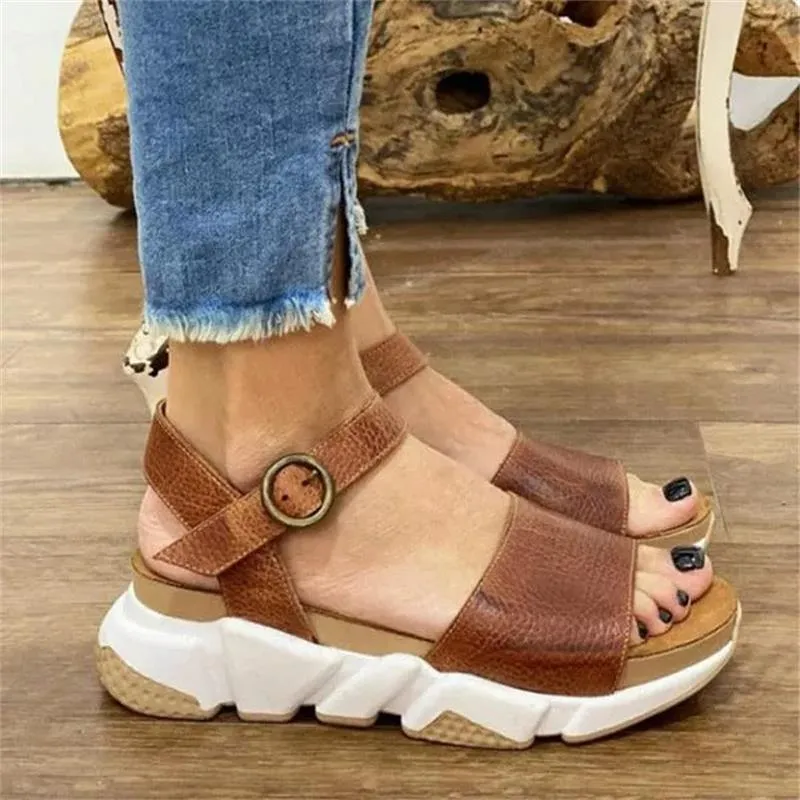 Women's Summer Leisure Style Buckle Strap Thick Bottom Sandals