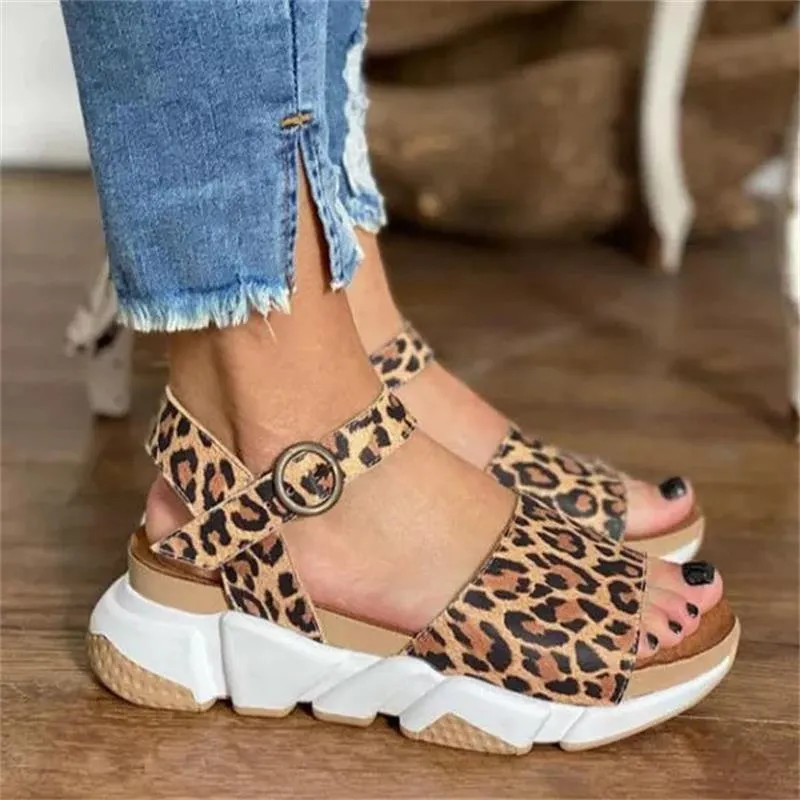 Women's Summer Leisure Style Buckle Strap Thick Bottom Sandals