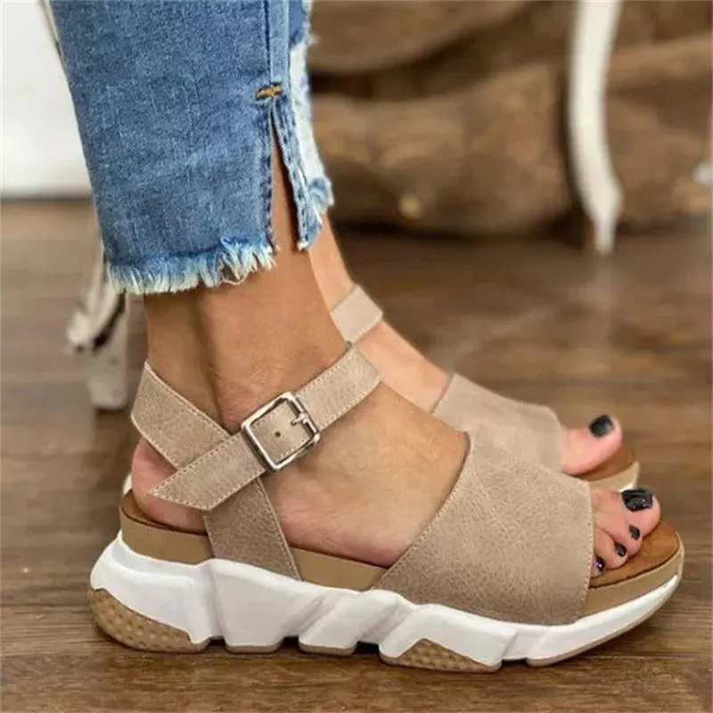 Women's Summer Leisure Style Buckle Strap Thick Bottom Sandals