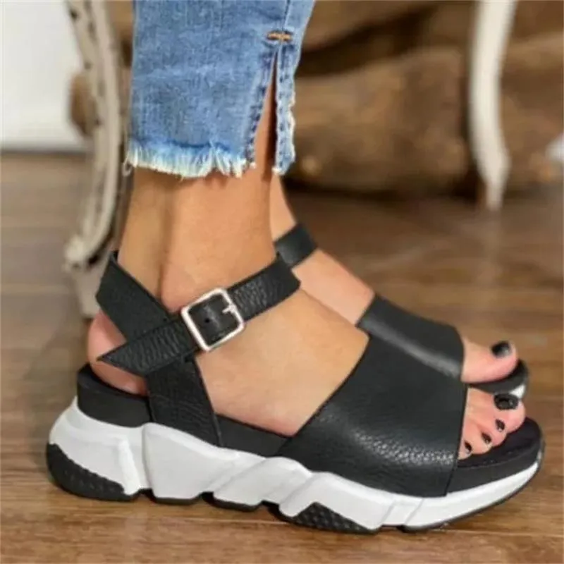 Women's Summer Leisure Style Buckle Strap Thick Bottom Sandals