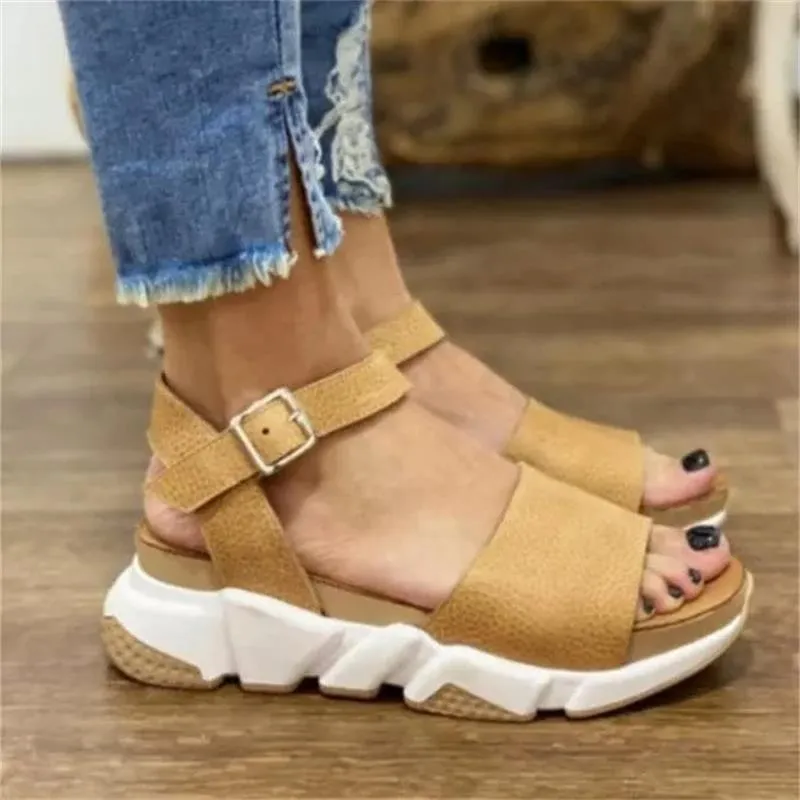 Women's Summer Leisure Style Buckle Strap Thick Bottom Sandals