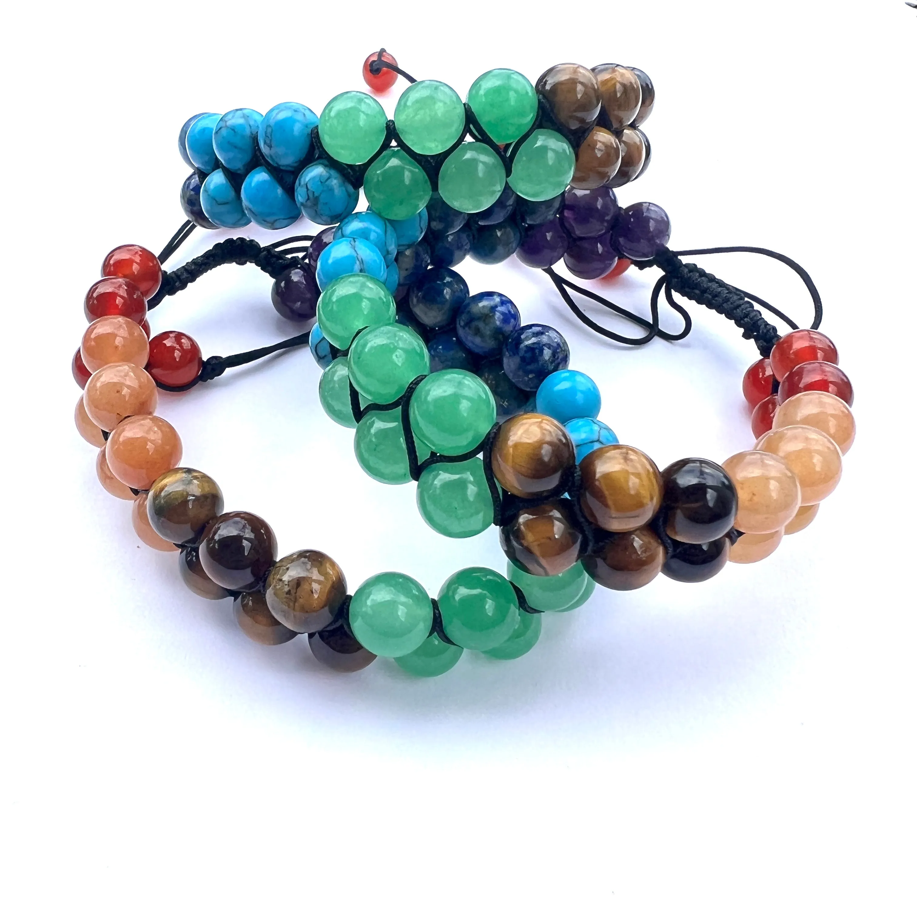 Woven Chakra Stone Adjustable Bracelet