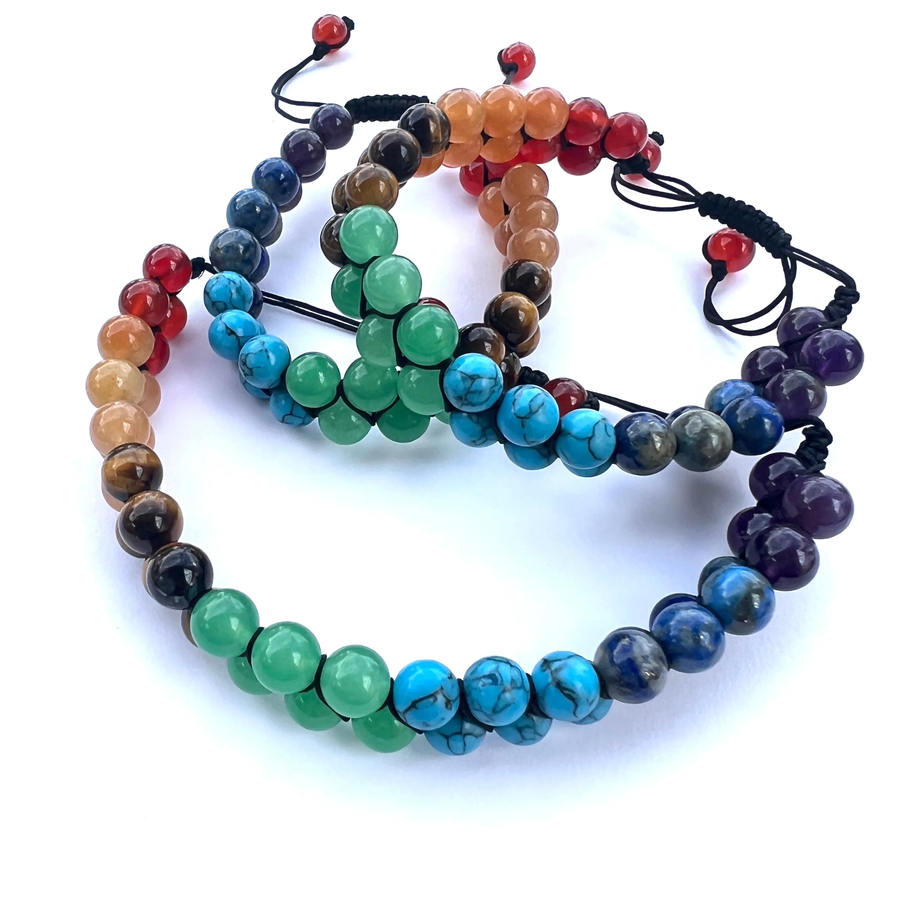 Woven Chakra Stone Adjustable Bracelet