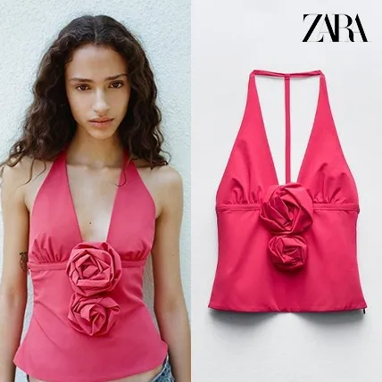 ZARA  |Casual Style Halter Neck Party Style Elegant Style