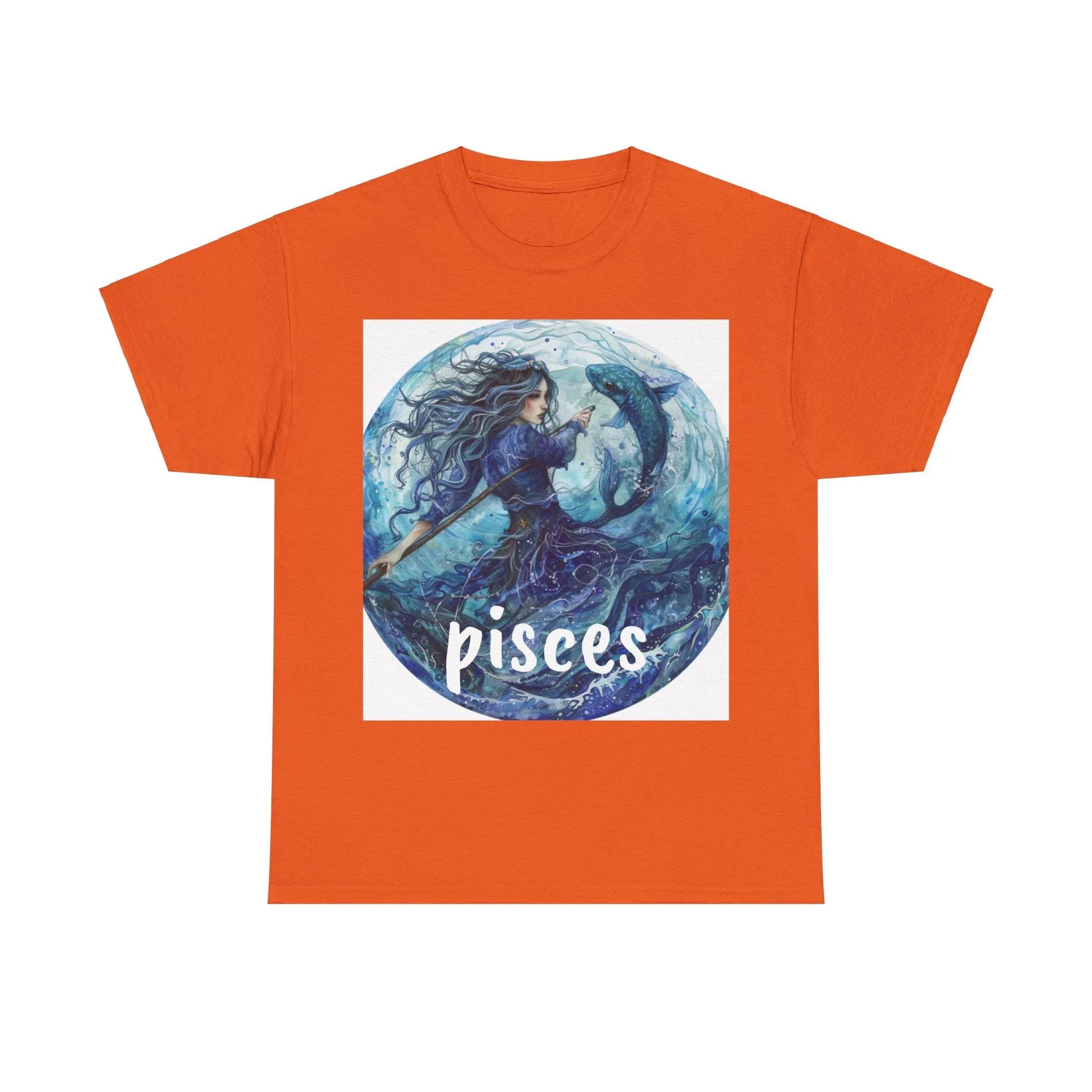 Zodiac Pisces Unisex Heavy Cotton Tee